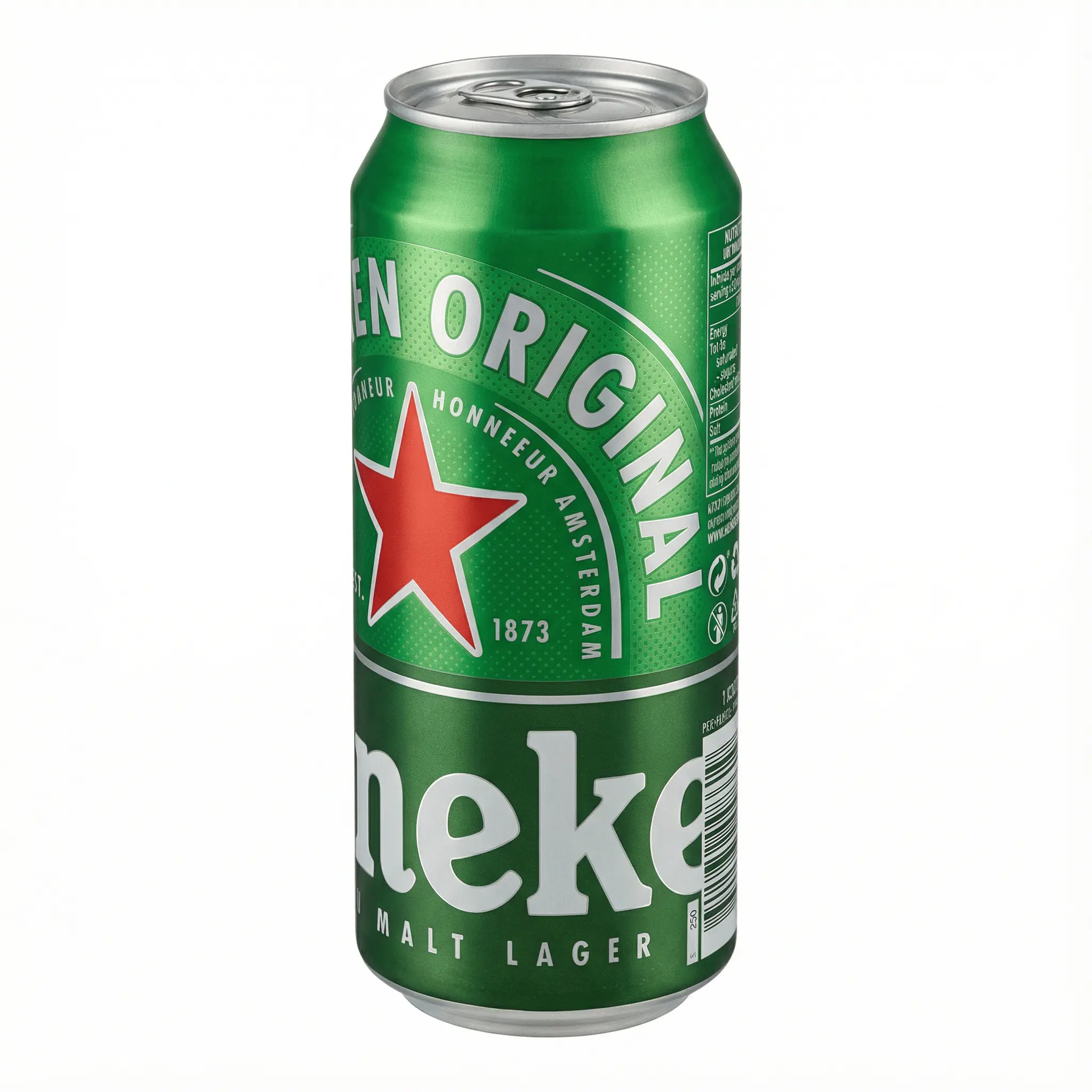 vue latérale canette bière blonde 50 cl verte